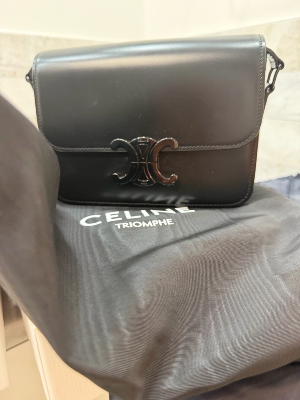 Celine Teen Triomphe Leather Crossbody Bag BNIB w tags - Picture 4 of 13